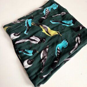 Echo large scarf with exotic birds 69'' x 24''